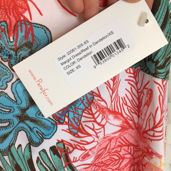 Persifor Beach Coral Print Dress NWT - Picture 4 of 7